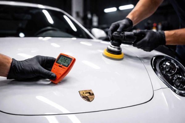 Korekta lakieru samochodu w warsztacie we Wrocławiu – pomiar grubości i precyzyjne polerowanie