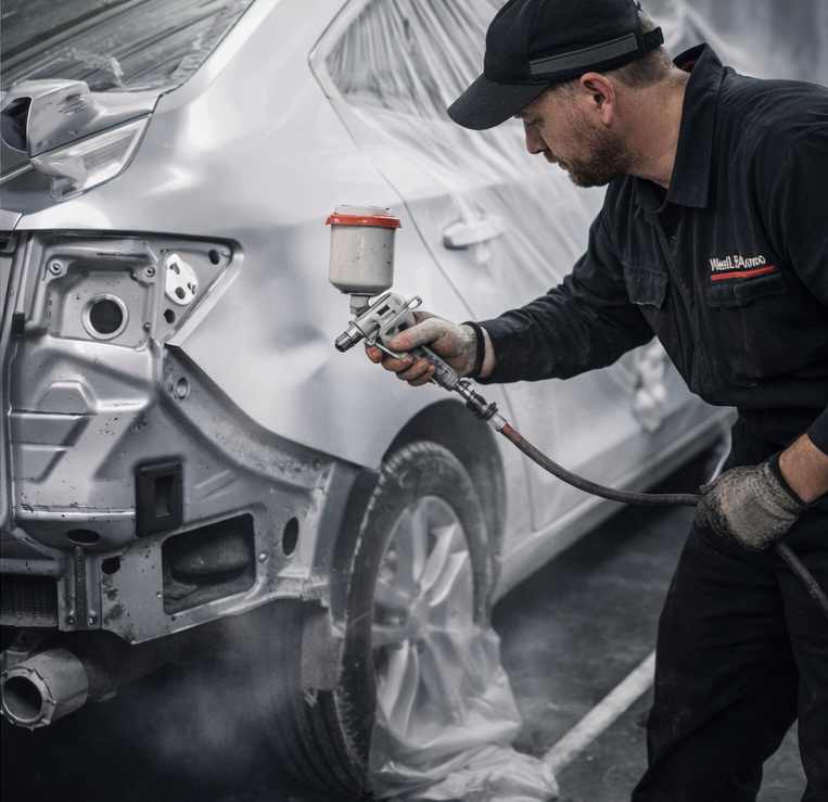 Lakierowanie samochodu po naprawie powypadkowej w lakierni we Wrocławiu