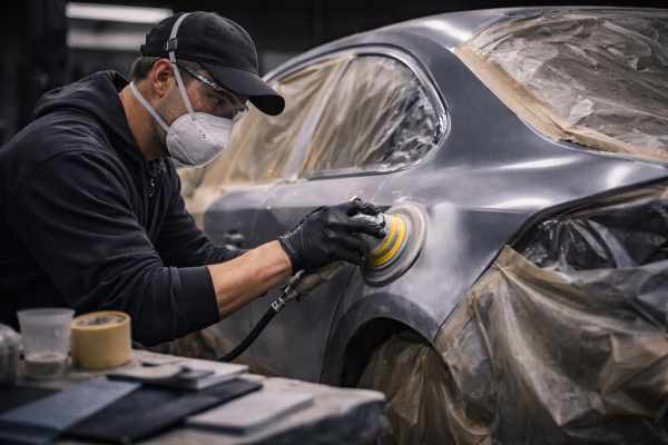 Автомобиль после полной покраски с идеальным покрытием