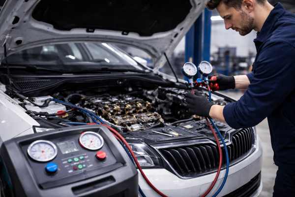 Заправка кондиционера автомобиля в автосервисе Вроцлава