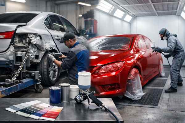 Кузовной ремонт и покраска автомобиля во Вроцлаве — восстановление после ДТП