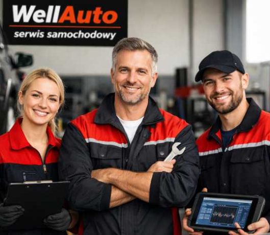 Serwis samochodowy we Wrocławiu – zespół mechaników w warsztacie WellAuto